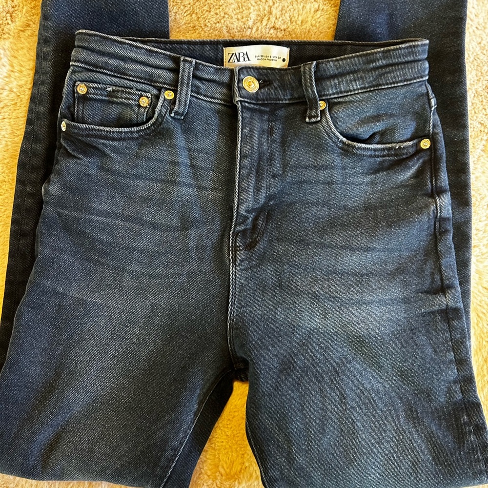 Zara Women's Dark Blue Skinny Jeans